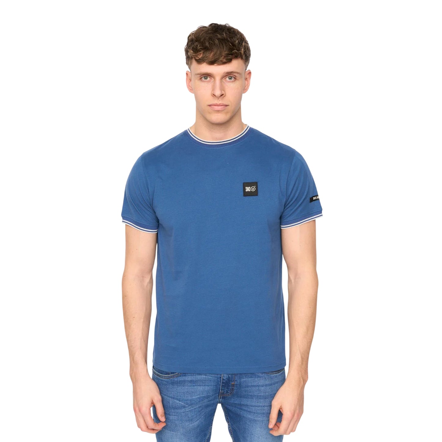 Blue - Front - Duck and Cover Mens Wrentham Cotton T-Shirt