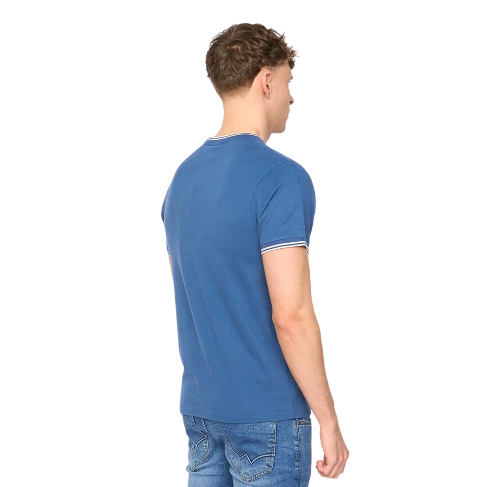 Blue - Back - Duck and Cover Mens Wrentham Cotton T-Shirt