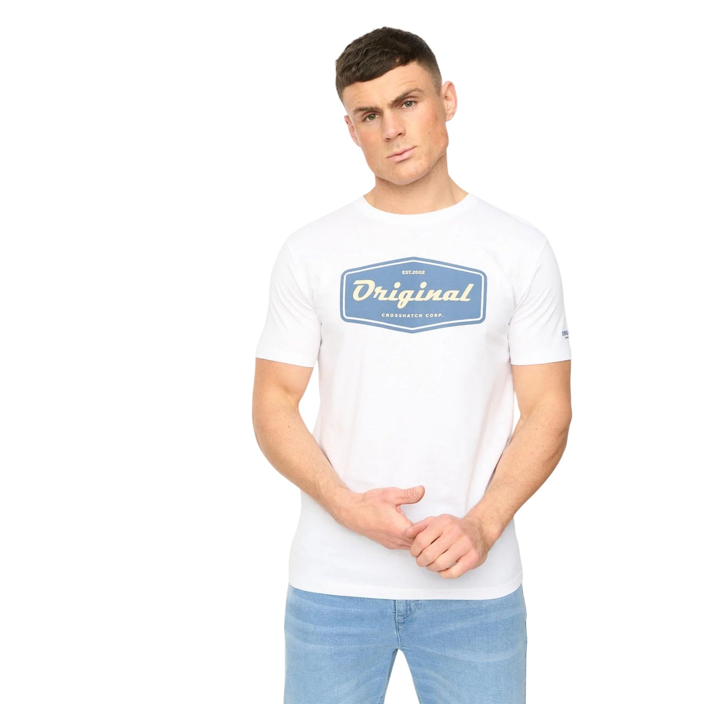 Multicoloured - Lifestyle - Crosshatch Mens Tryplex Cotton T-Shirt (Pack of 5)