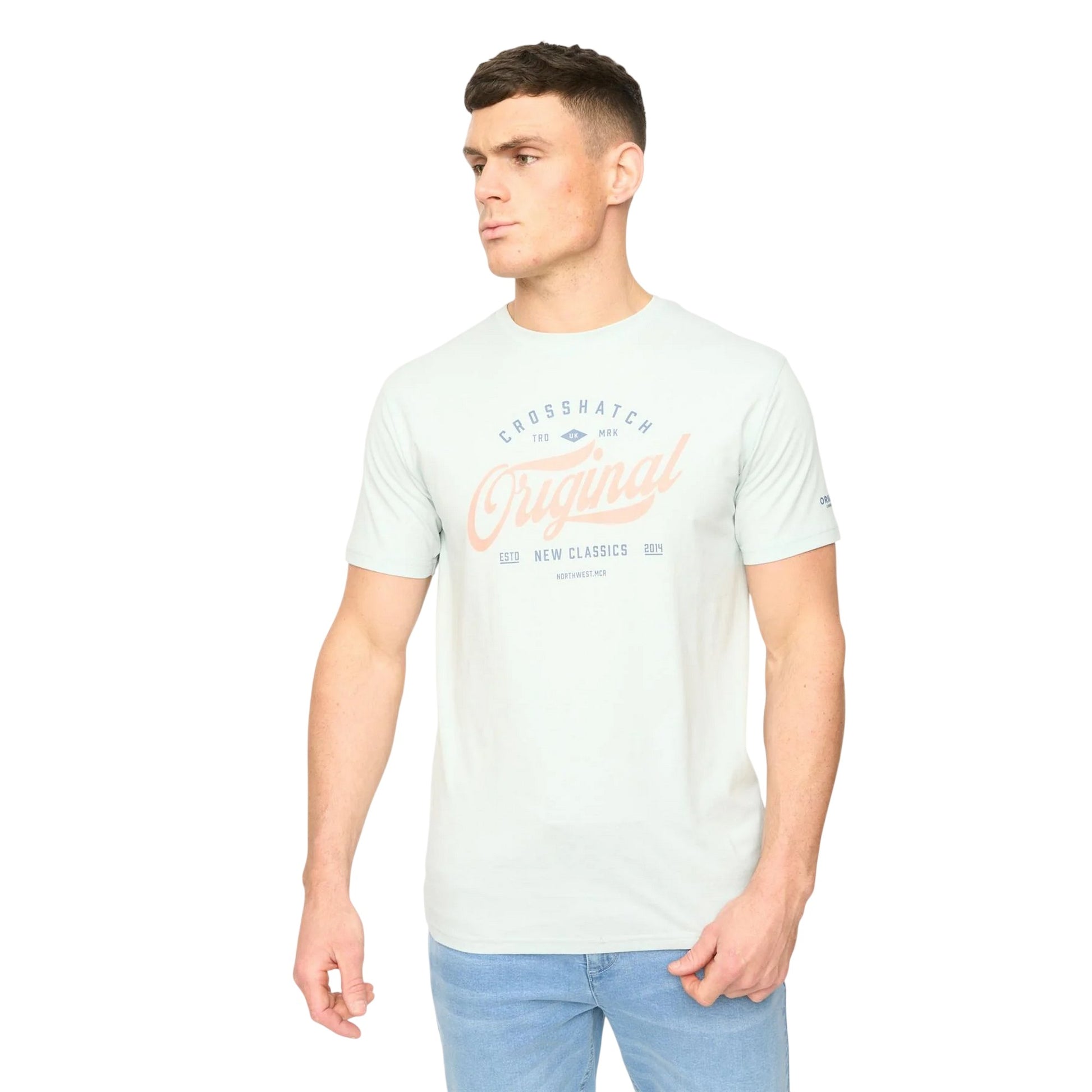 Multicoloured - Pack Shot - Crosshatch Mens Tryplex Cotton T-Shirt (Pack of 5)