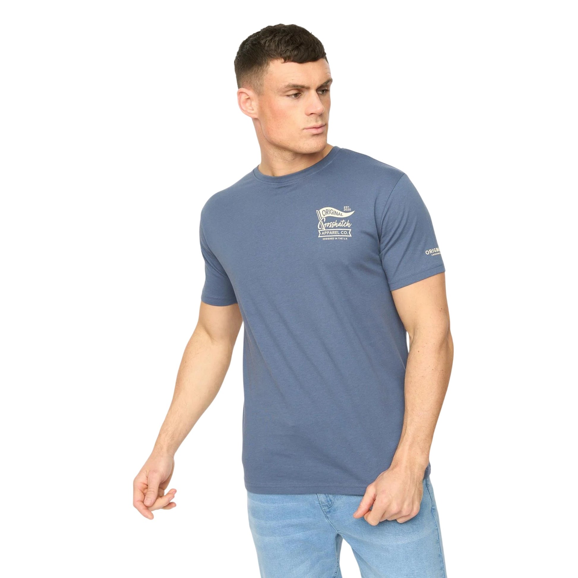 Multicoloured - Close up - Crosshatch Mens Tryplex Cotton T-Shirt (Pack of 5)