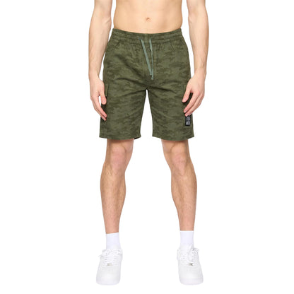 Deep Olive - Front - Crosshatch Mens Janscore Elasticated Waist Cargo Shorts