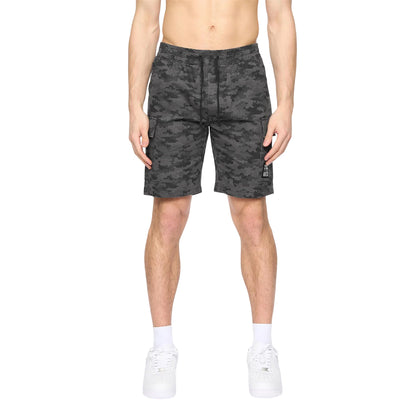 Dark Grey - Front - Crosshatch Mens Janscore Elasticated Waist Cargo Shorts