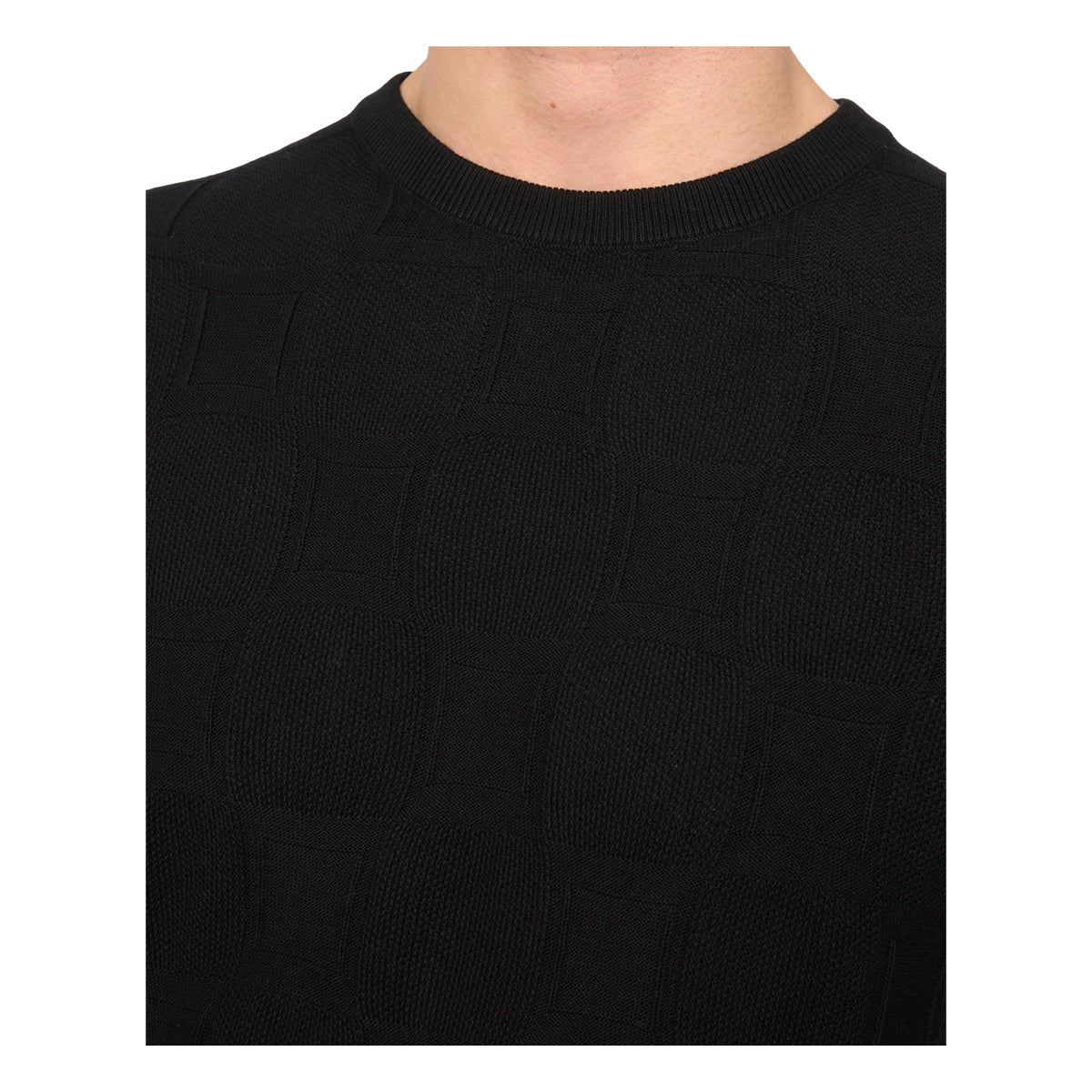 Black - Side - Duck and Cover Mens Littleton Knitted T-Shirt