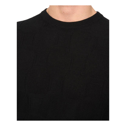 Black - Side - Duck and Cover Mens Littleton Knitted T-Shirt