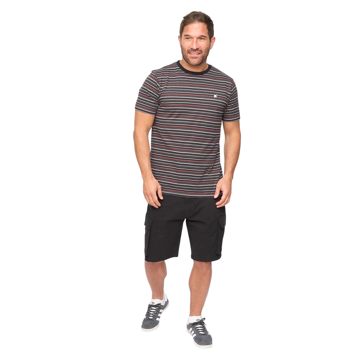 Charcoal Stripe - Side - Bewley & Ritch Mens Packham T-Shirt
