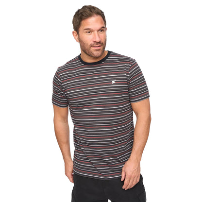 Charcoal Stripe - Front - Bewley & Ritch Mens Packham T-Shirt