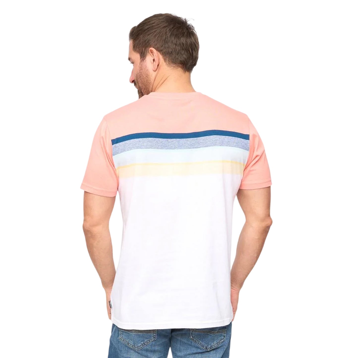 Coral Stripe - Back - Bewley & Ritch Mens Fenshaw T-Shirt