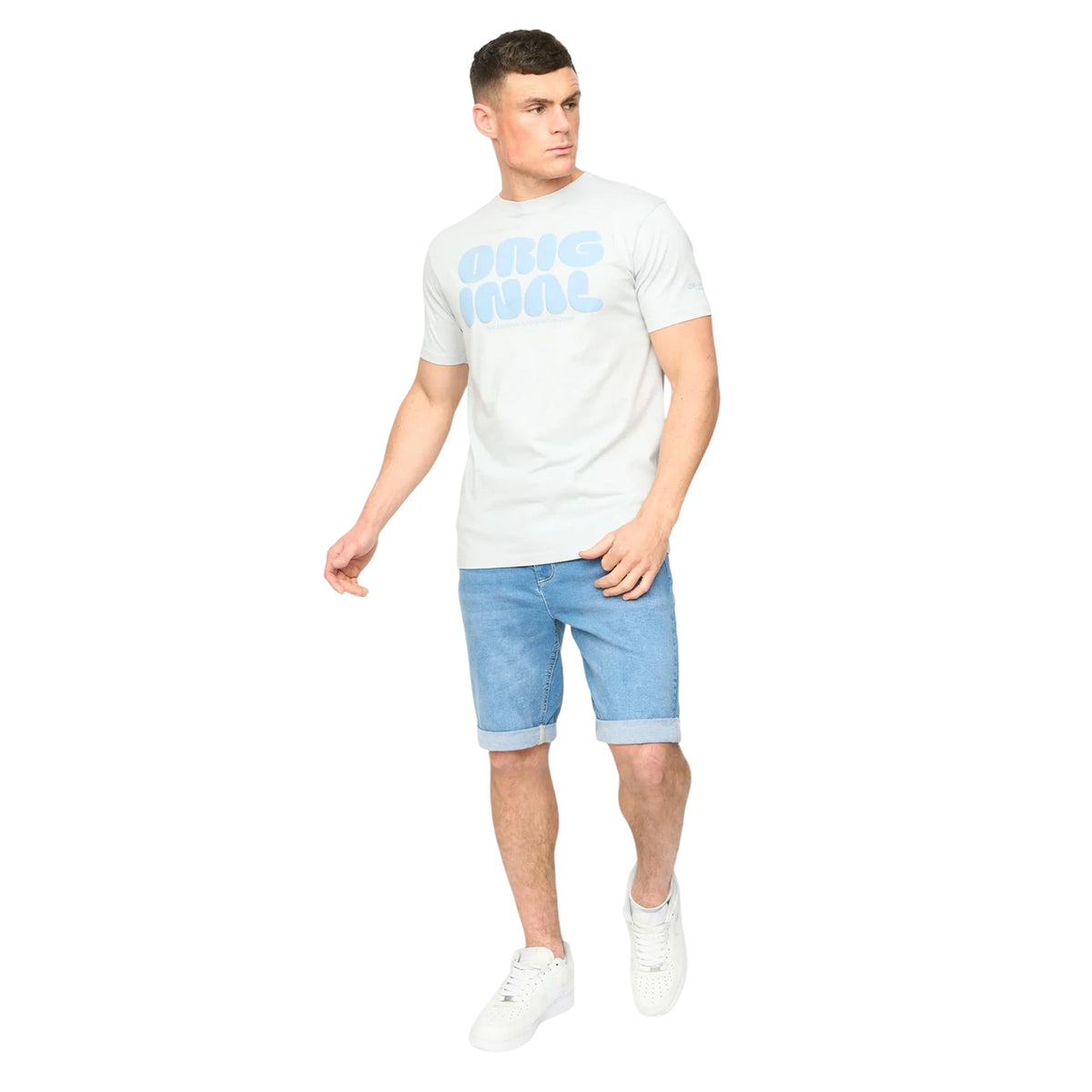 Light Blue - Side - Crosshatch Mens Transflate T-Shirt