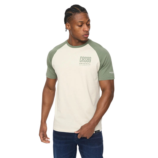Olive - Front - Crosshatch Mens Bretsby T-Shirt