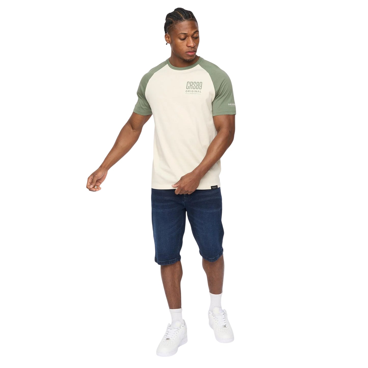 Olive - Side - Crosshatch Mens Bretsby T-Shirt