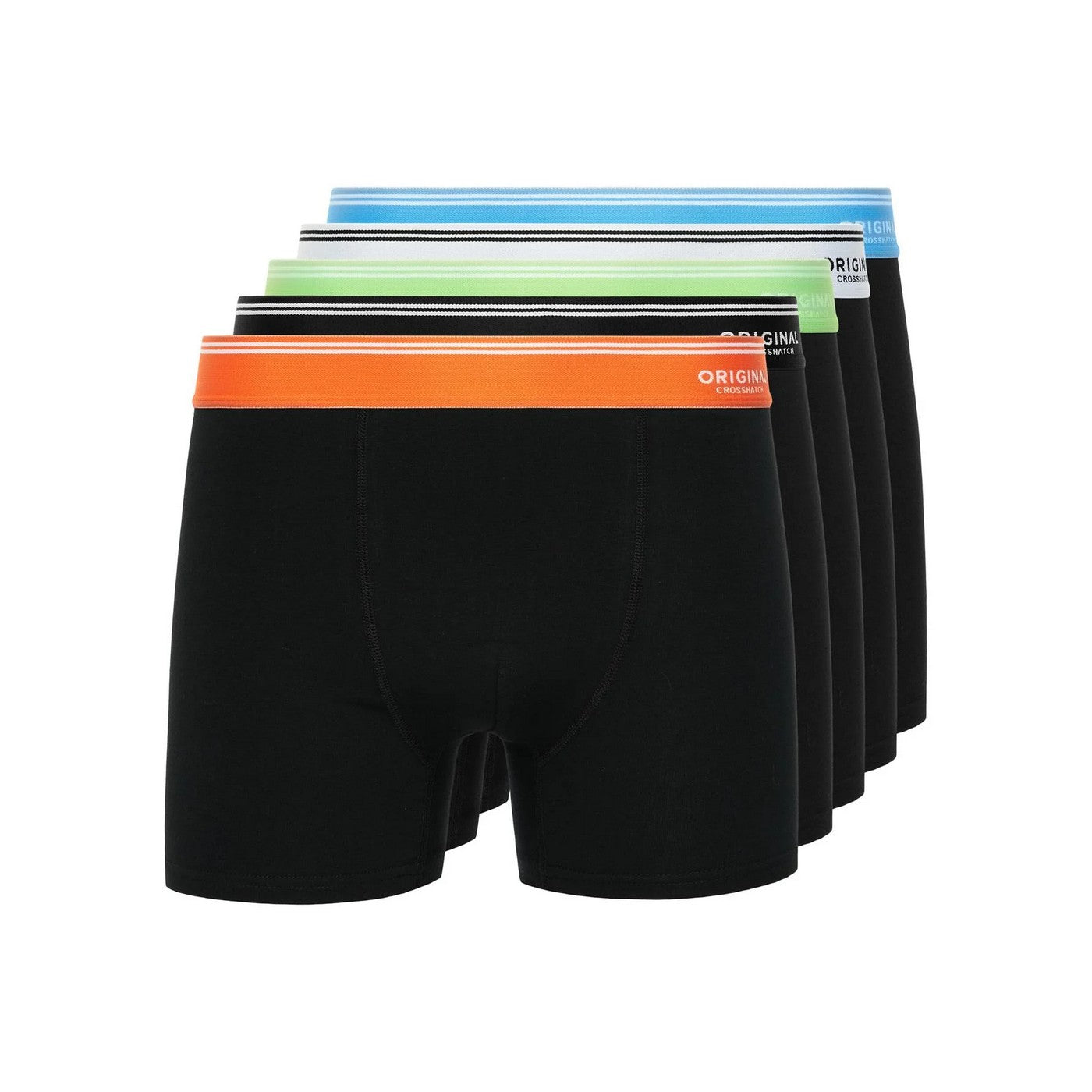 Black - Front - Crosshatch Mens Prismara Boxer Shorts (Pack of 5)