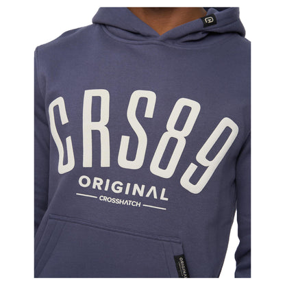 Navy - Side - Crosshatch Mens Hallfell Hoodie