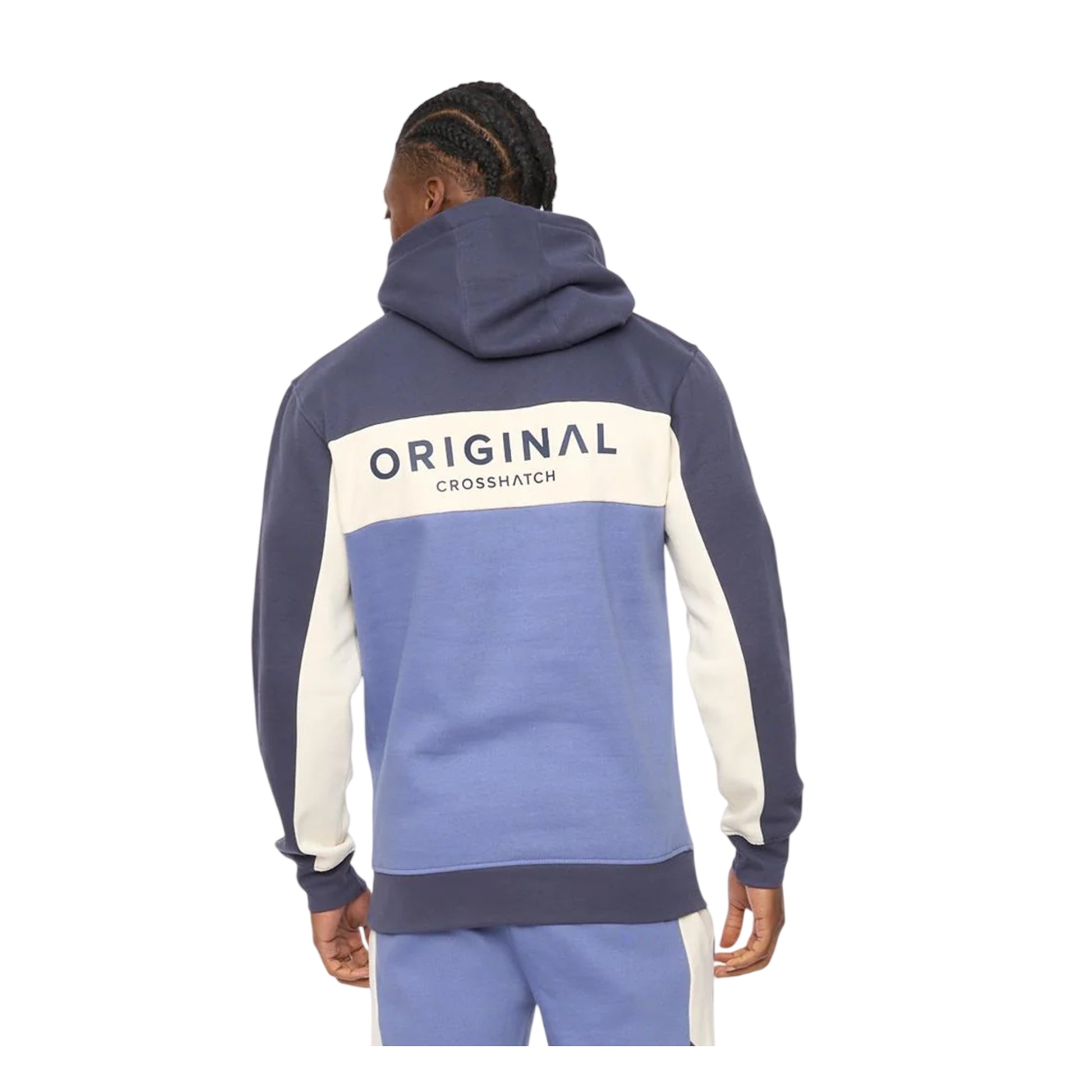 Blue - Back - Crosshatch Mens Castlebay Hoodie