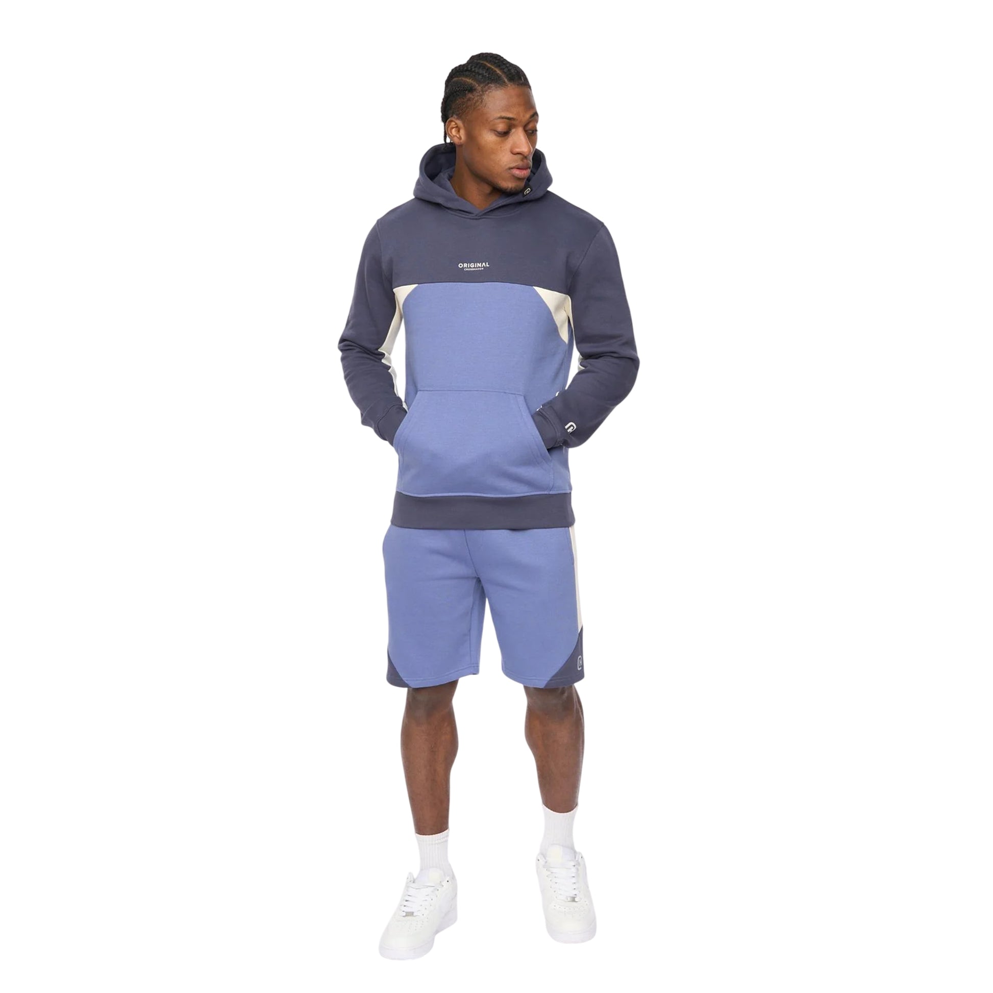 Blue - Lifestyle - Crosshatch Mens Castlebay Hoodie