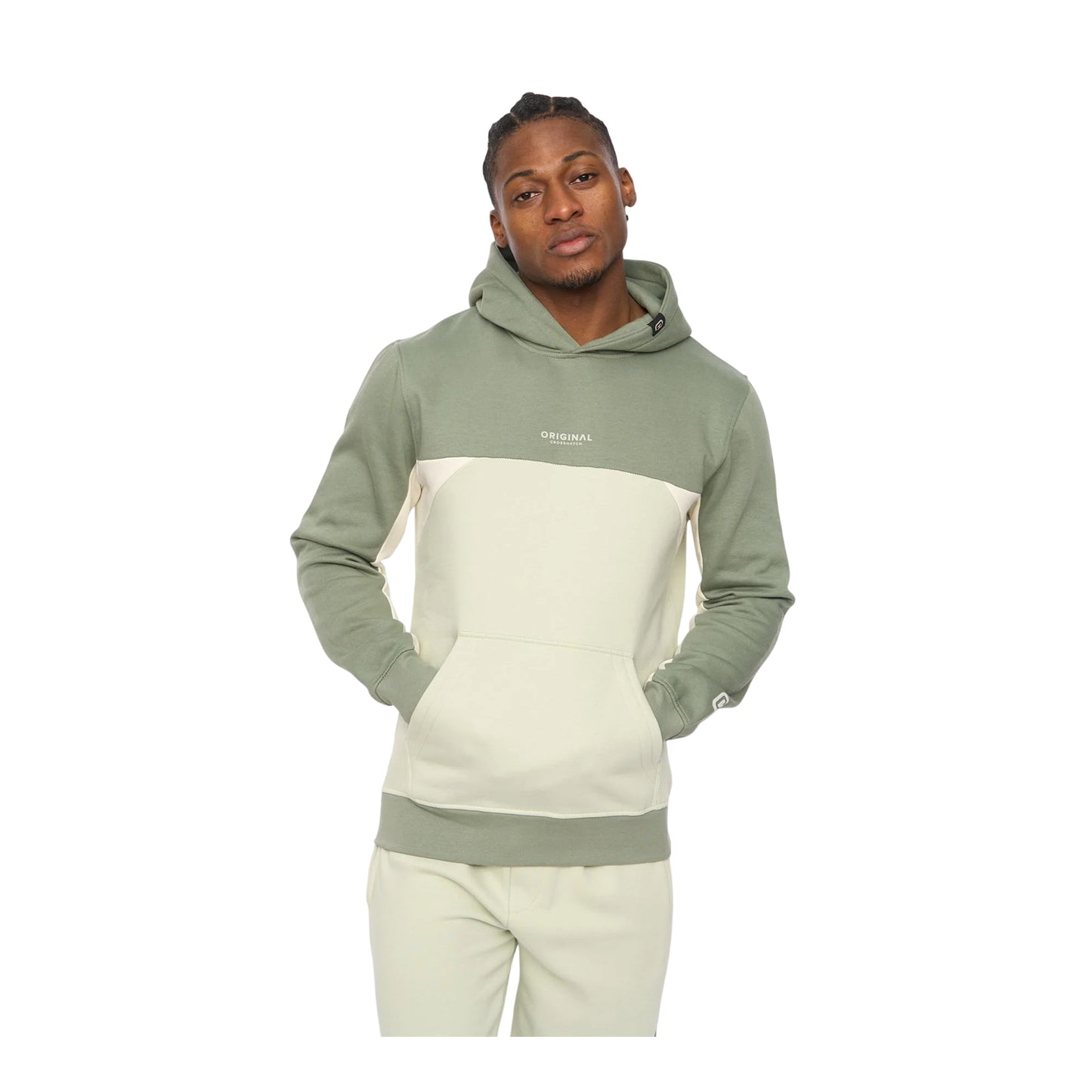 Light Olive - Front - Crosshatch Mens Castlebay Hoodie