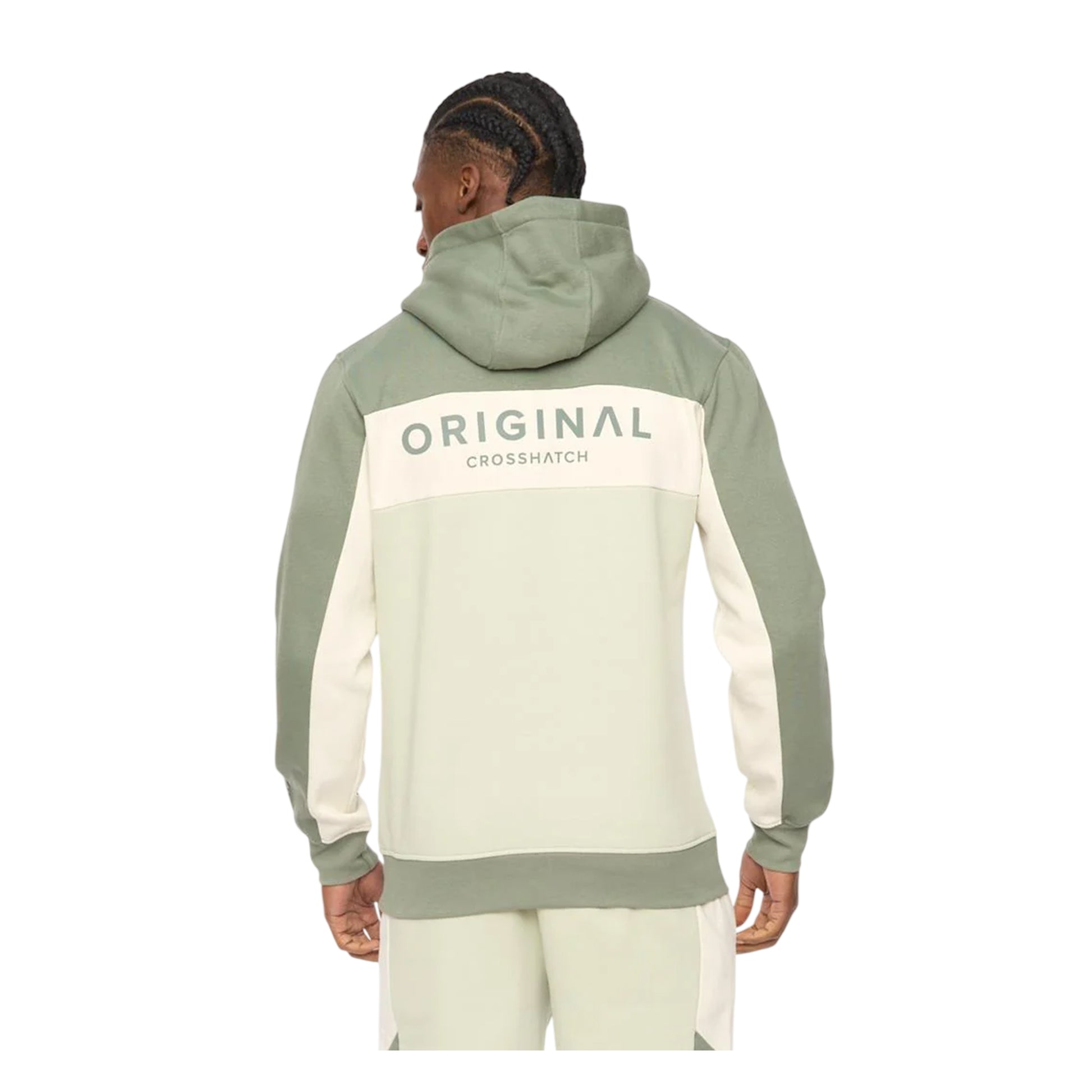Light Olive - Back - Crosshatch Mens Castlebay Hoodie