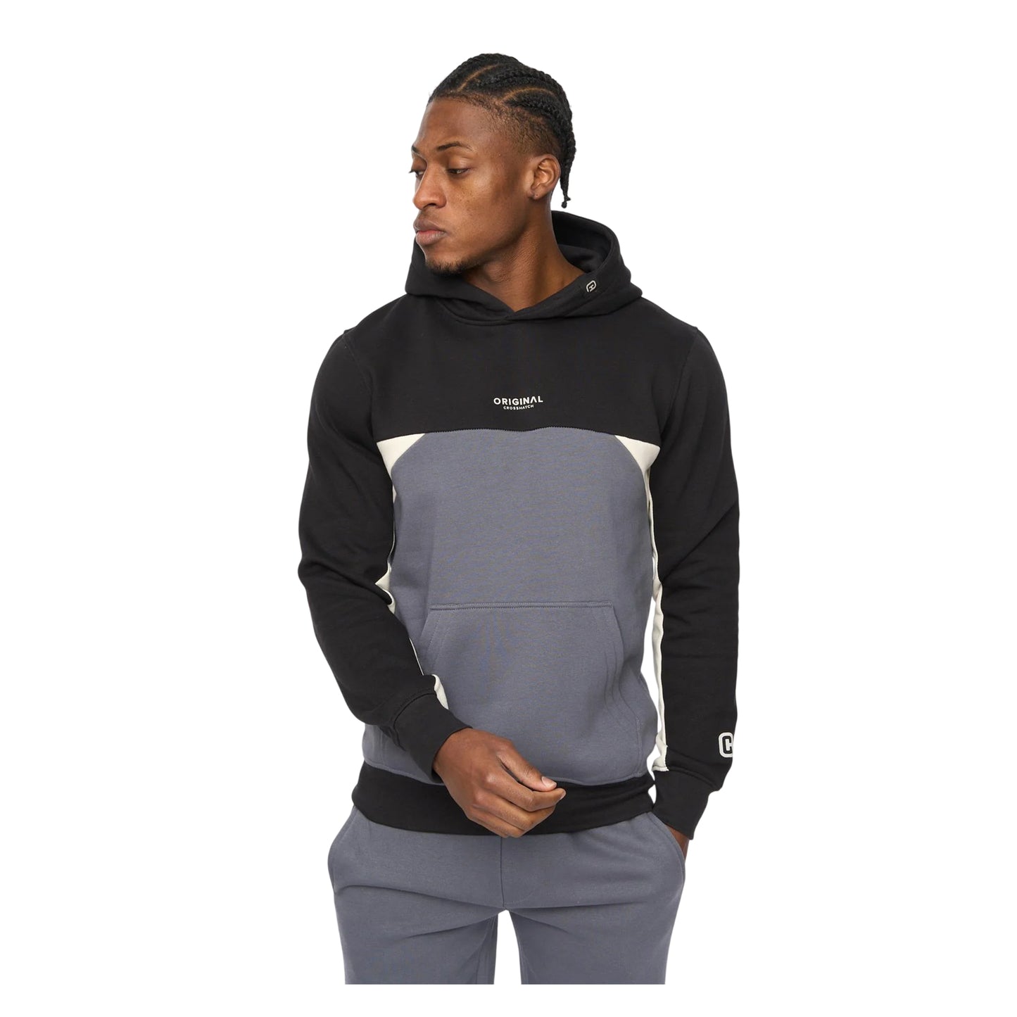 Slate - Front - Crosshatch Mens Castlebay Hoodie