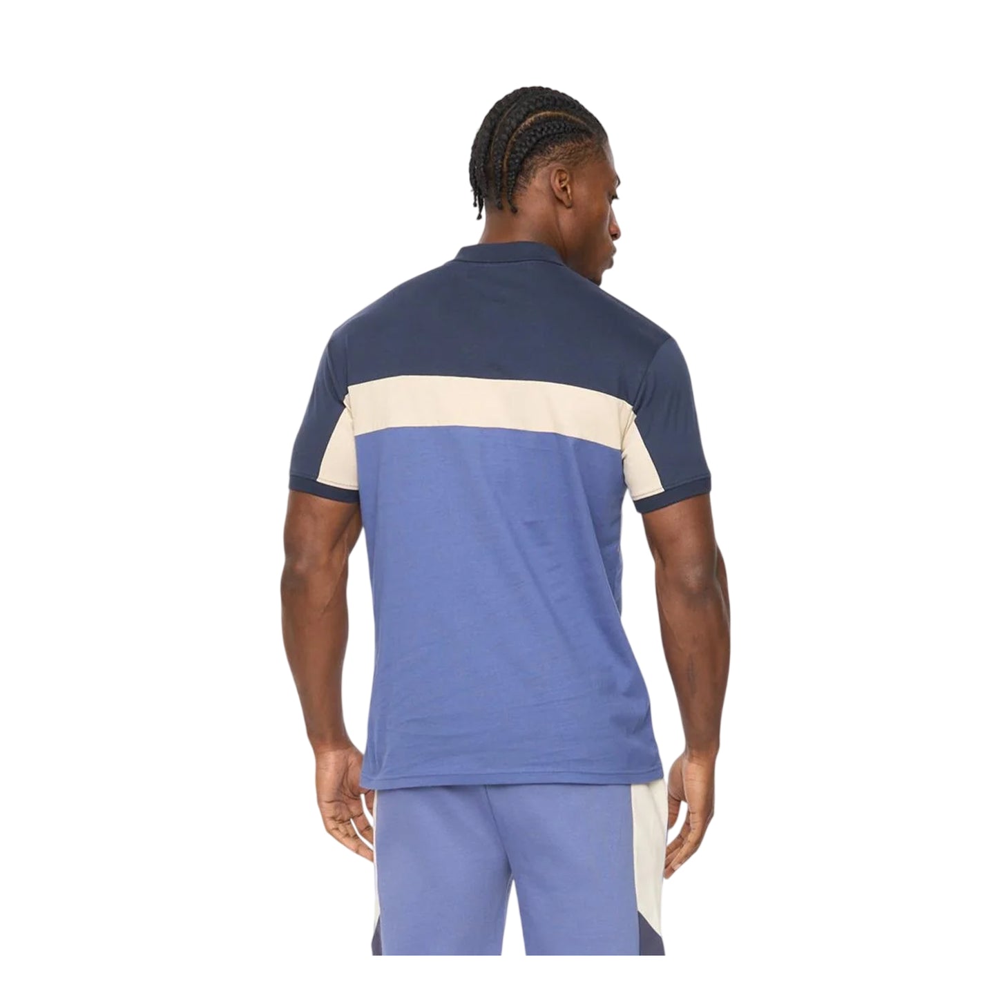 Blue - Back - Crosshatch Mens Castlebay Polo Shirt