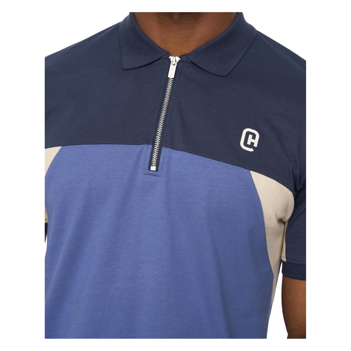 Blue - Side - Crosshatch Mens Castlebay Polo Shirt