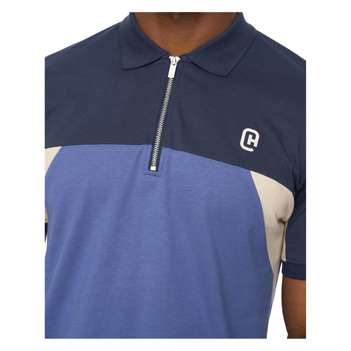 Blue - Side - Crosshatch Mens Castlebay Polo Shirt