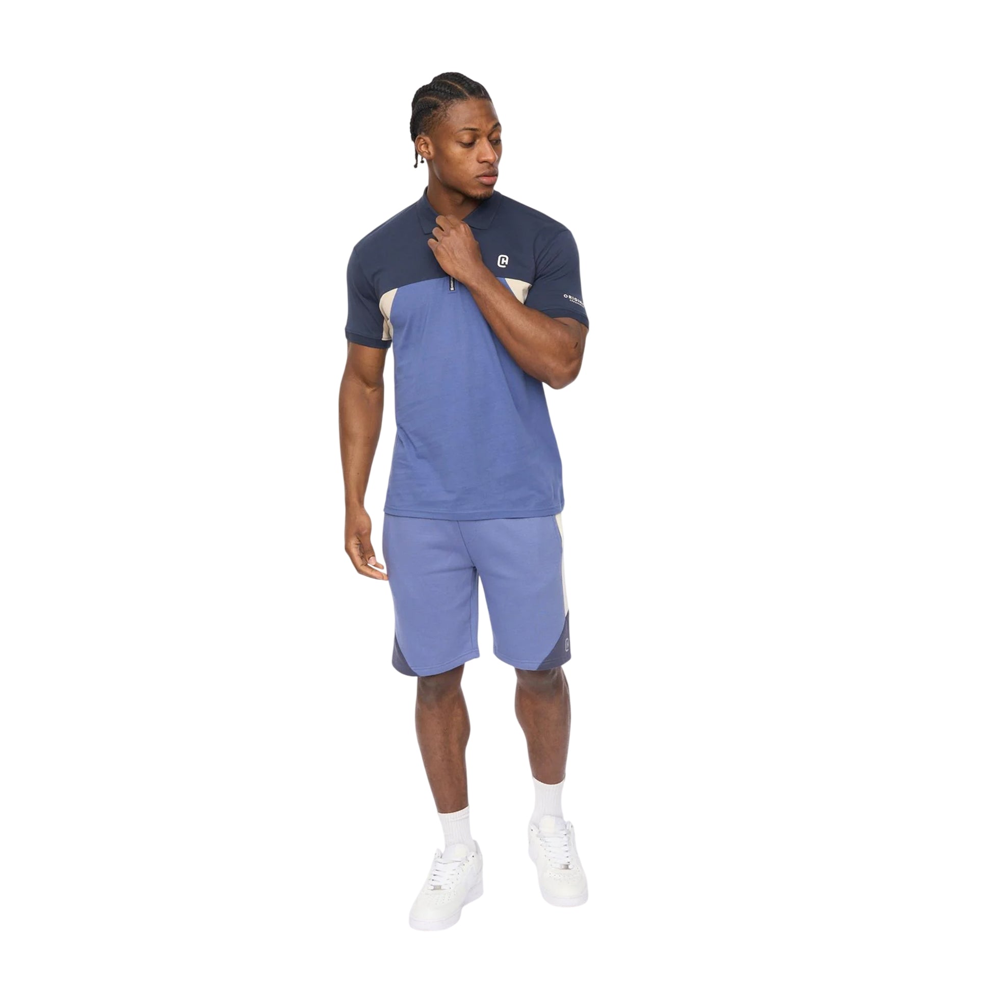 Blue - Lifestyle - Crosshatch Mens Castlebay Polo Shirt