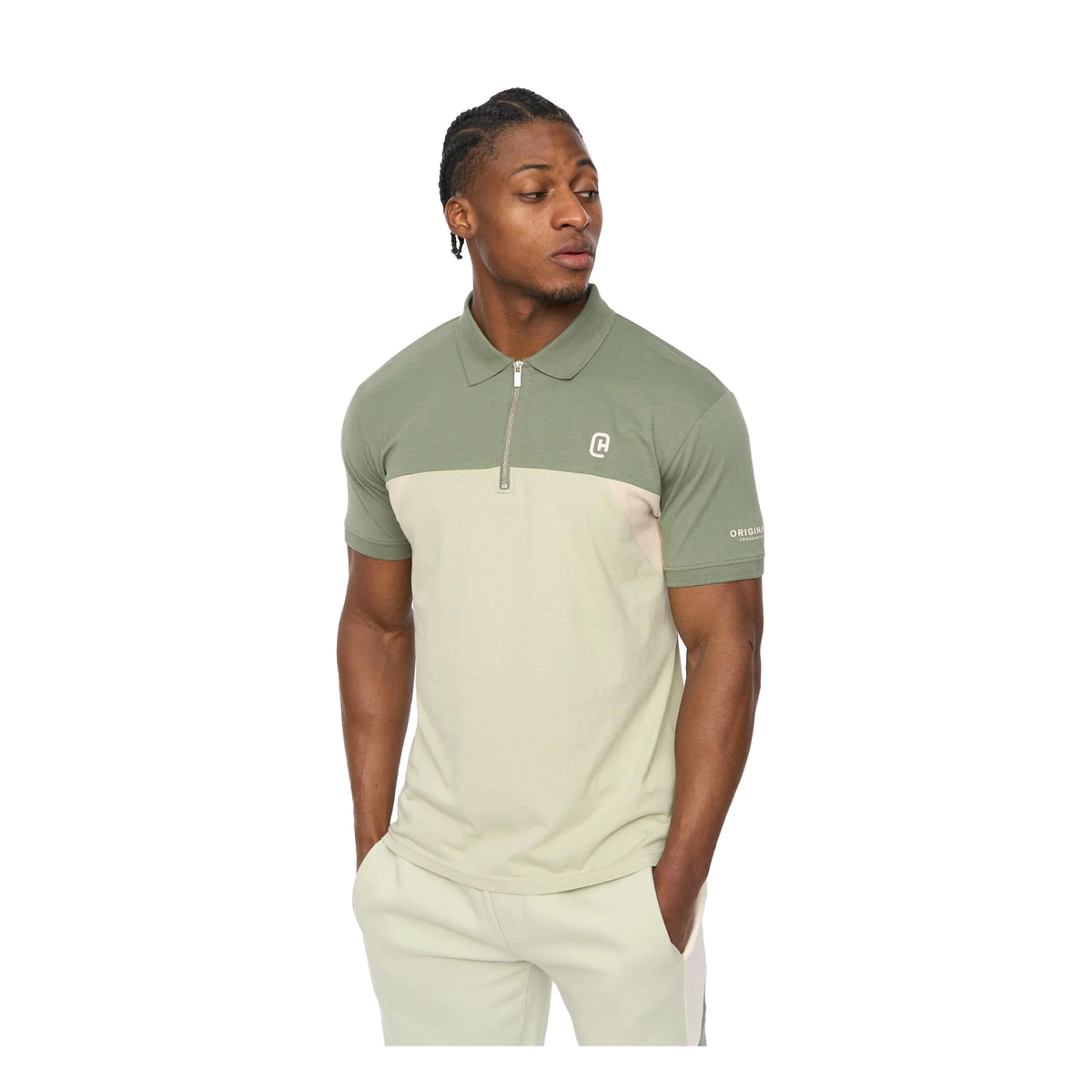 Light Olive - Front - Crosshatch Mens Castlebay Polo Shirt