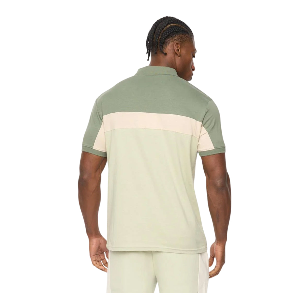 Light Olive - Back - Crosshatch Mens Castlebay Polo Shirt