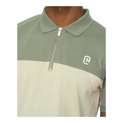 Light Olive - Side - Crosshatch Mens Castlebay Polo Shirt
