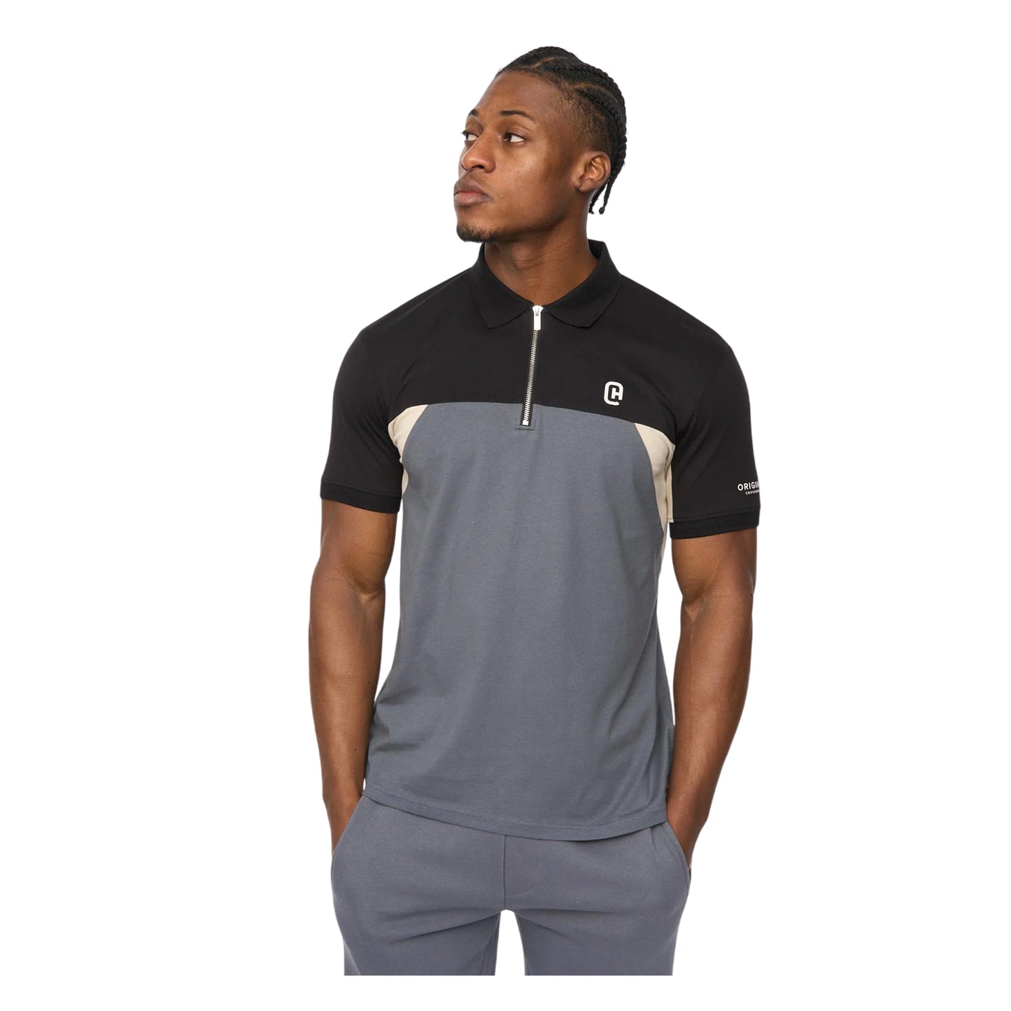 Slate - Front - Crosshatch Mens Castlebay Polo Shirt