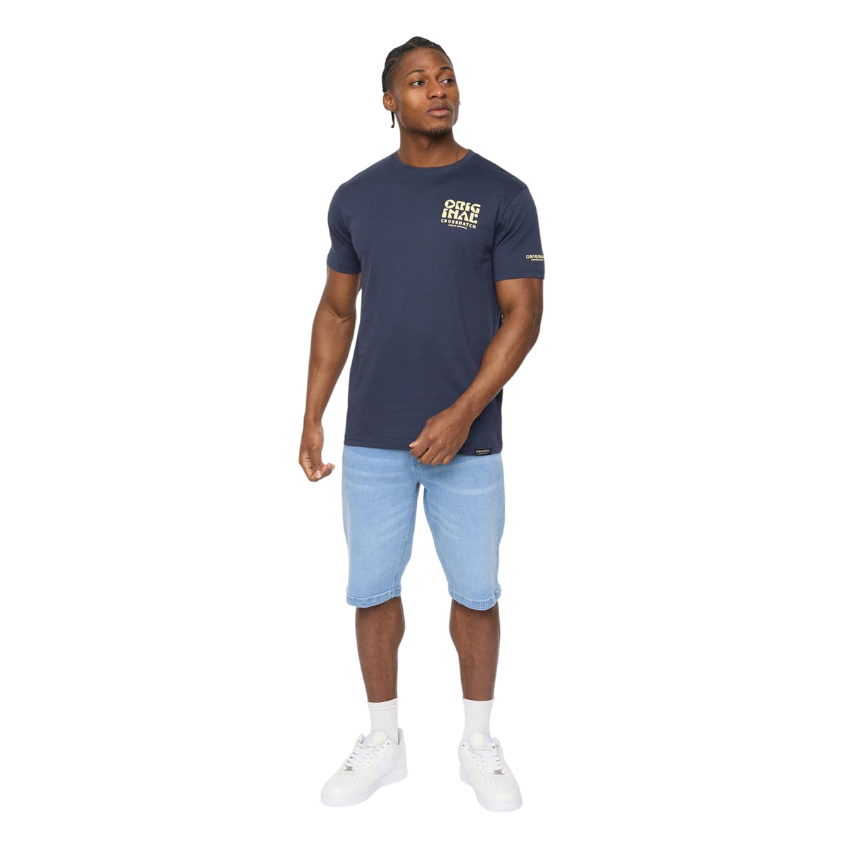 Navy - Lifestyle - Crosshatch Mens Wellmoores T-Shirt