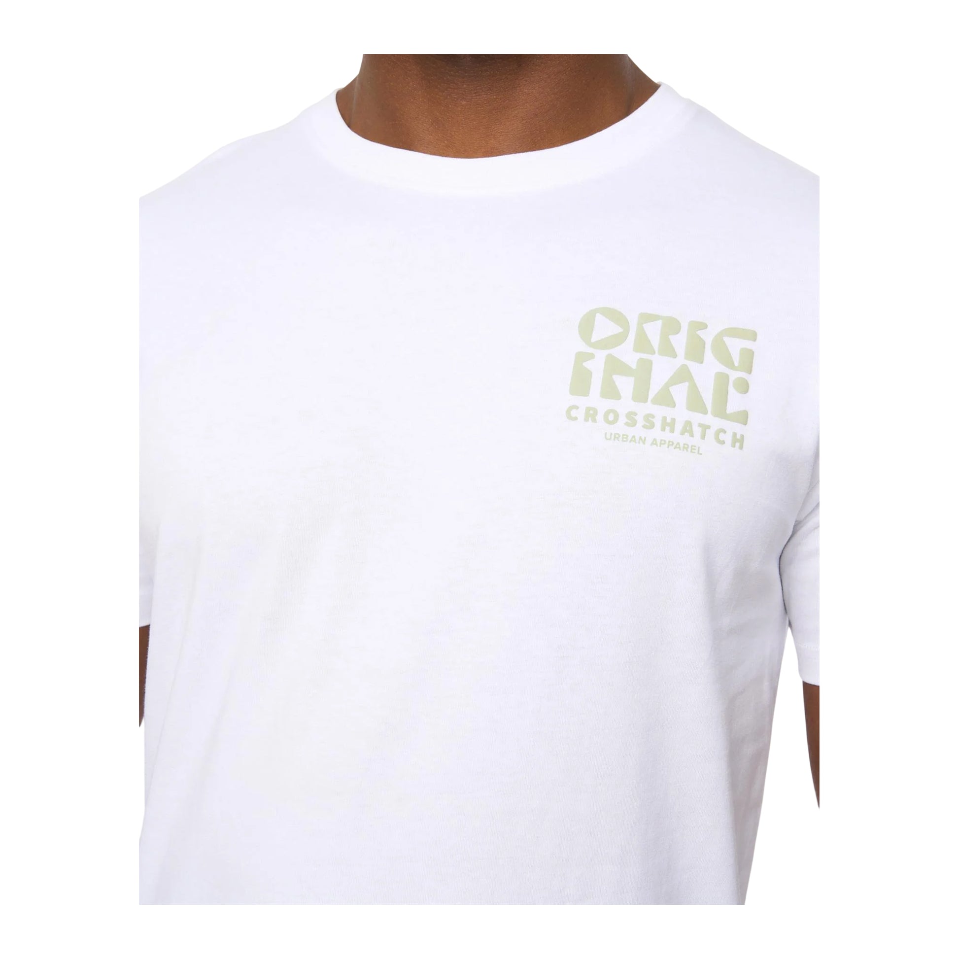 White - Side - Crosshatch Mens Wellmoores T-Shirt