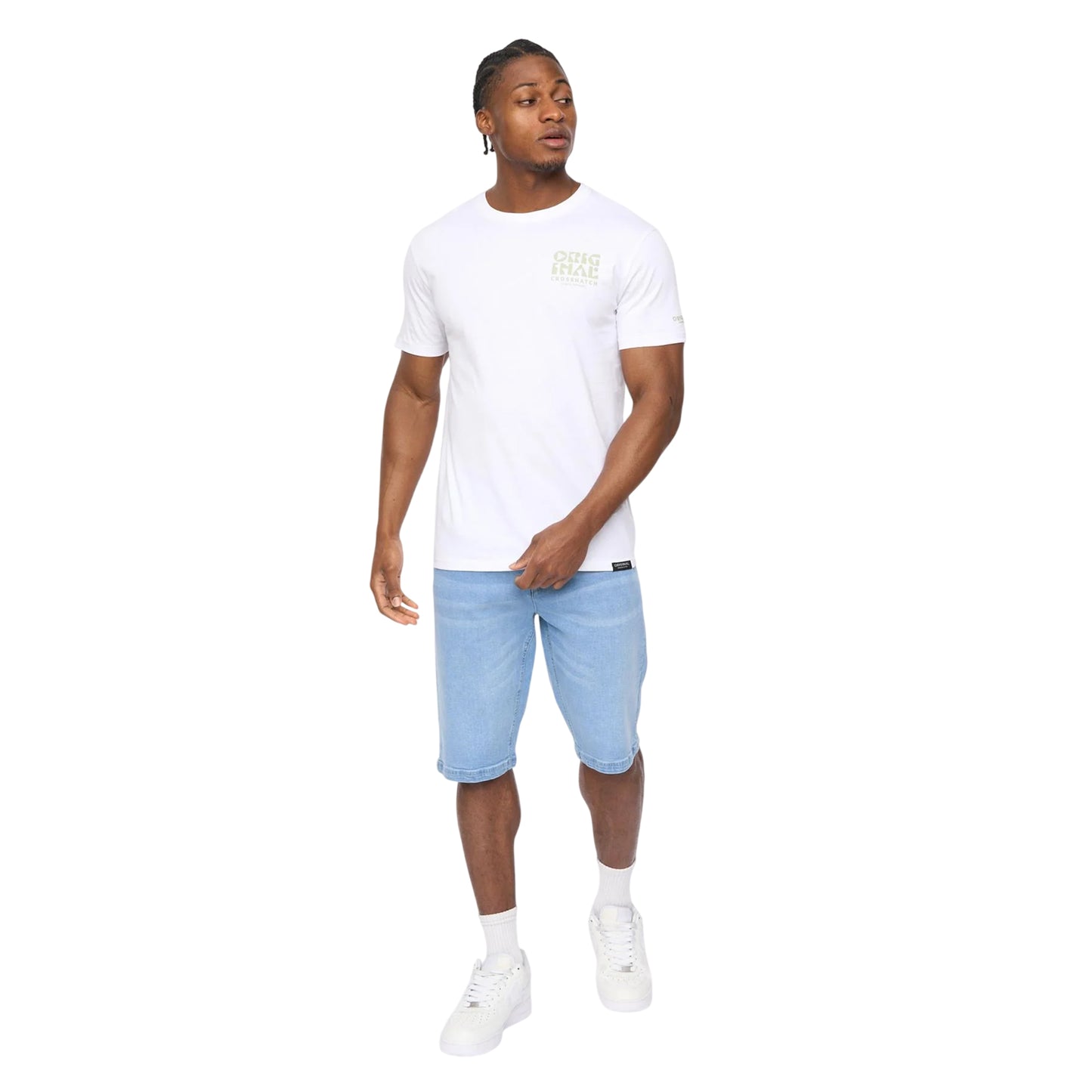 White - Lifestyle - Crosshatch Mens Wellmoores T-Shirt