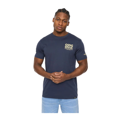 Navy - Front - Crosshatch Mens Wellmoores T-Shirt