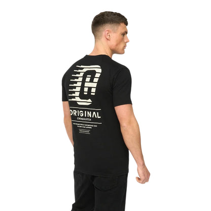 Black - Back - Crosshatch Mens Morville Cotton T-Shirt