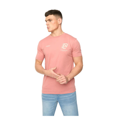 Pink - Front - Crosshatch Mens Morville Cotton T-Shirt