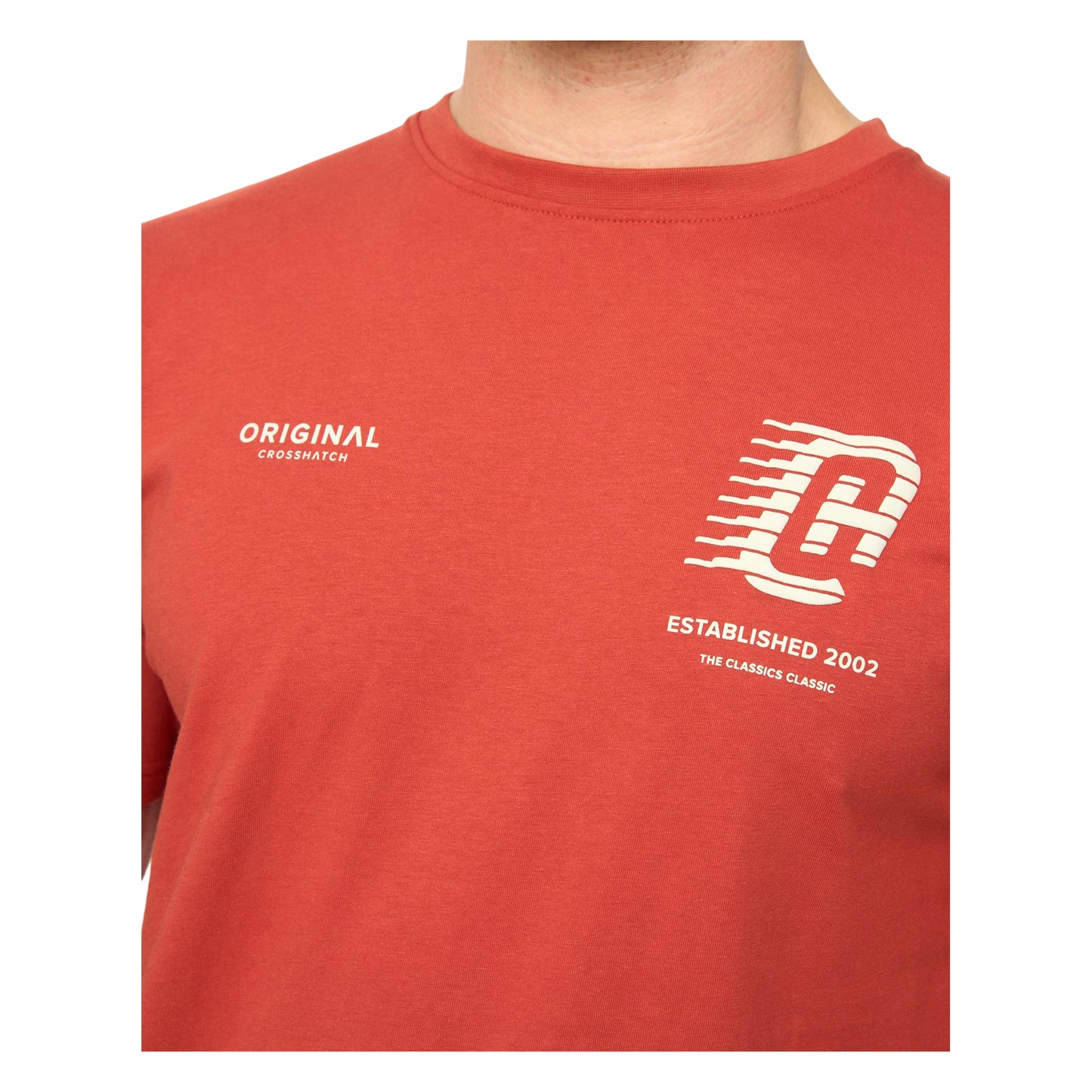 Red - Back - Crosshatch Mens Morville Cotton T-Shirt
