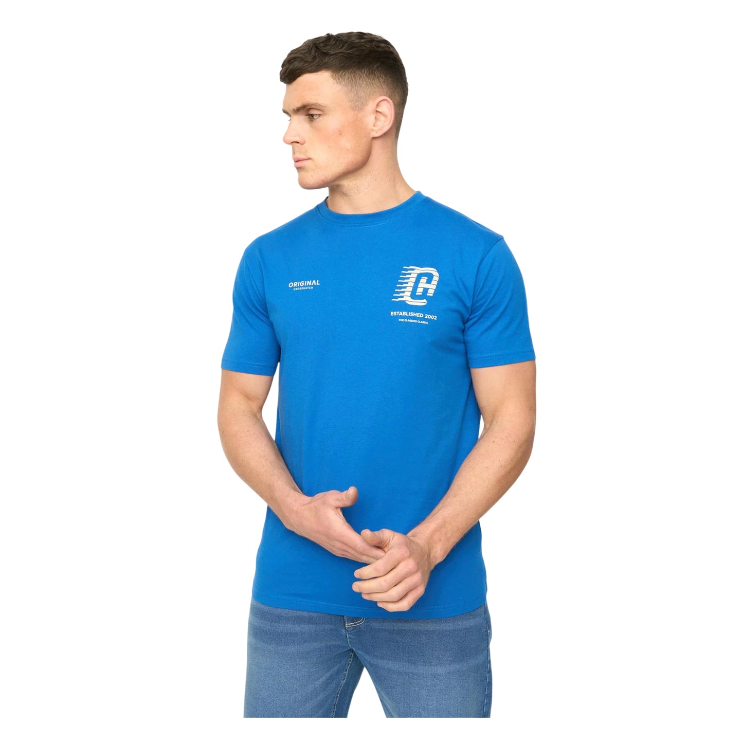 Royal Blue - Front - Crosshatch Mens Morville Cotton T-Shirt