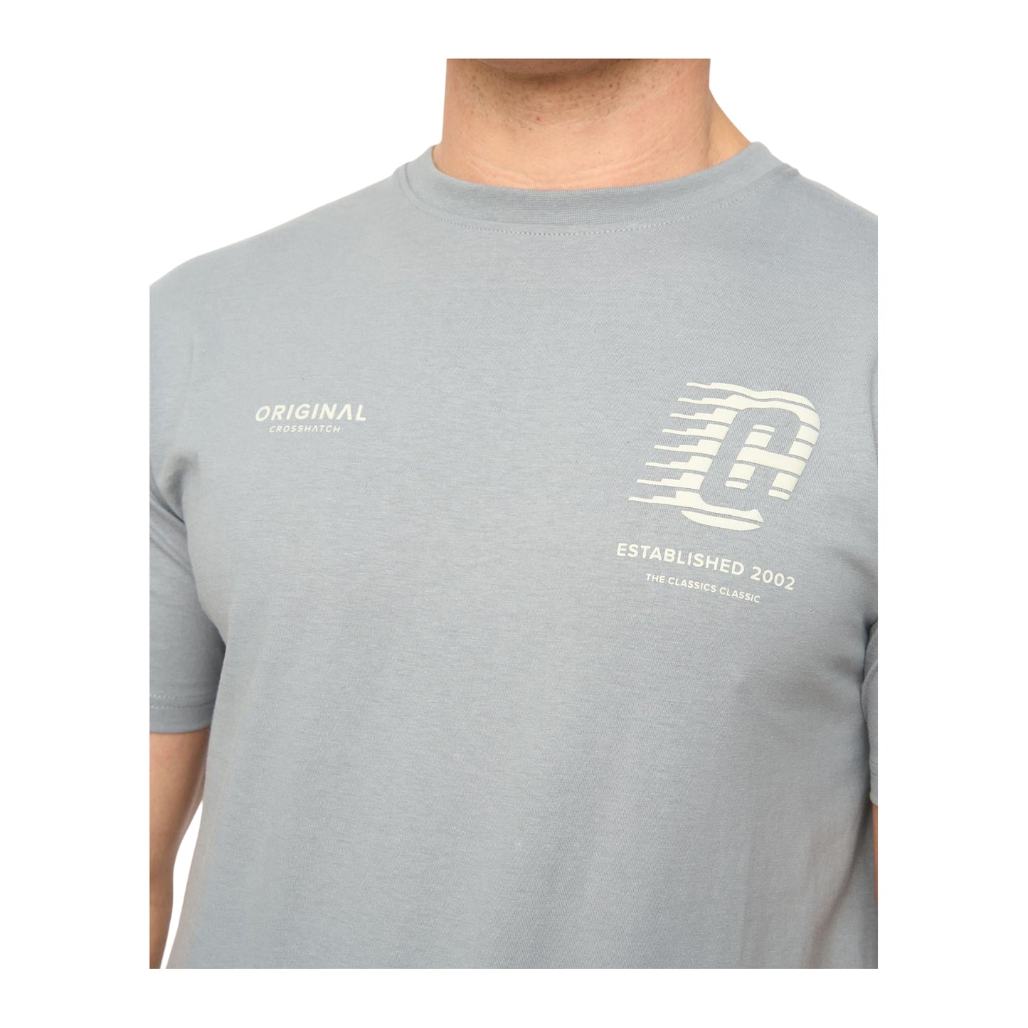 Steel Blue - Back - Crosshatch Mens Morville Cotton T-Shirt