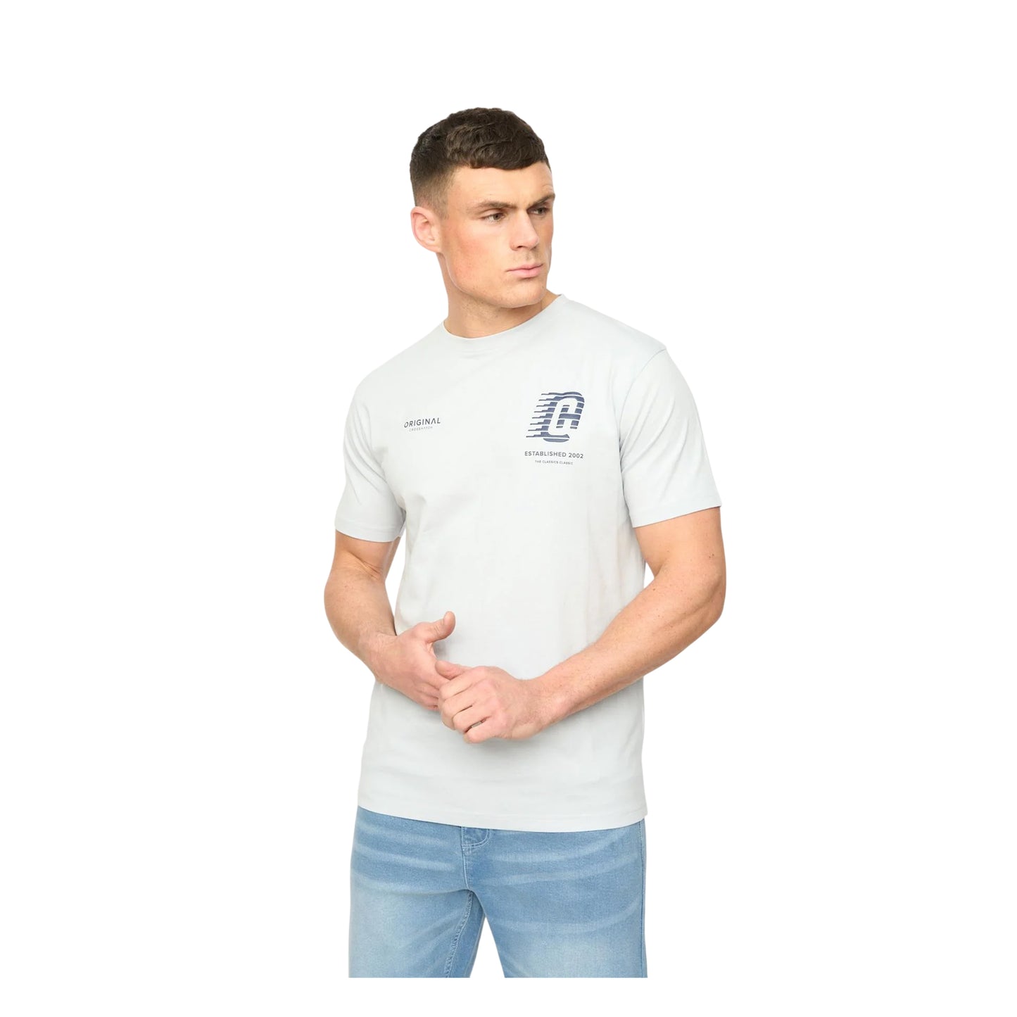Light Blue - Front - Crosshatch Mens Morville Cotton T-Shirt