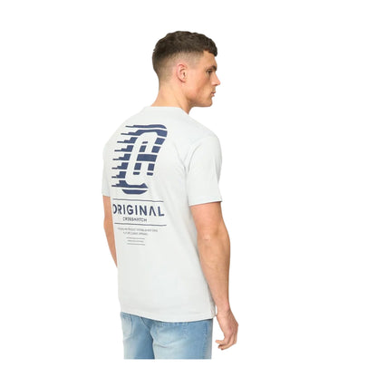 Light Blue - Back - Crosshatch Mens Morville Cotton T-Shirt