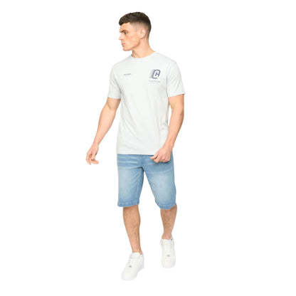 Light Blue - Side - Crosshatch Mens Morville Cotton T-Shirt