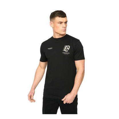 Black - Front - Crosshatch Mens Morville Cotton T-Shirt