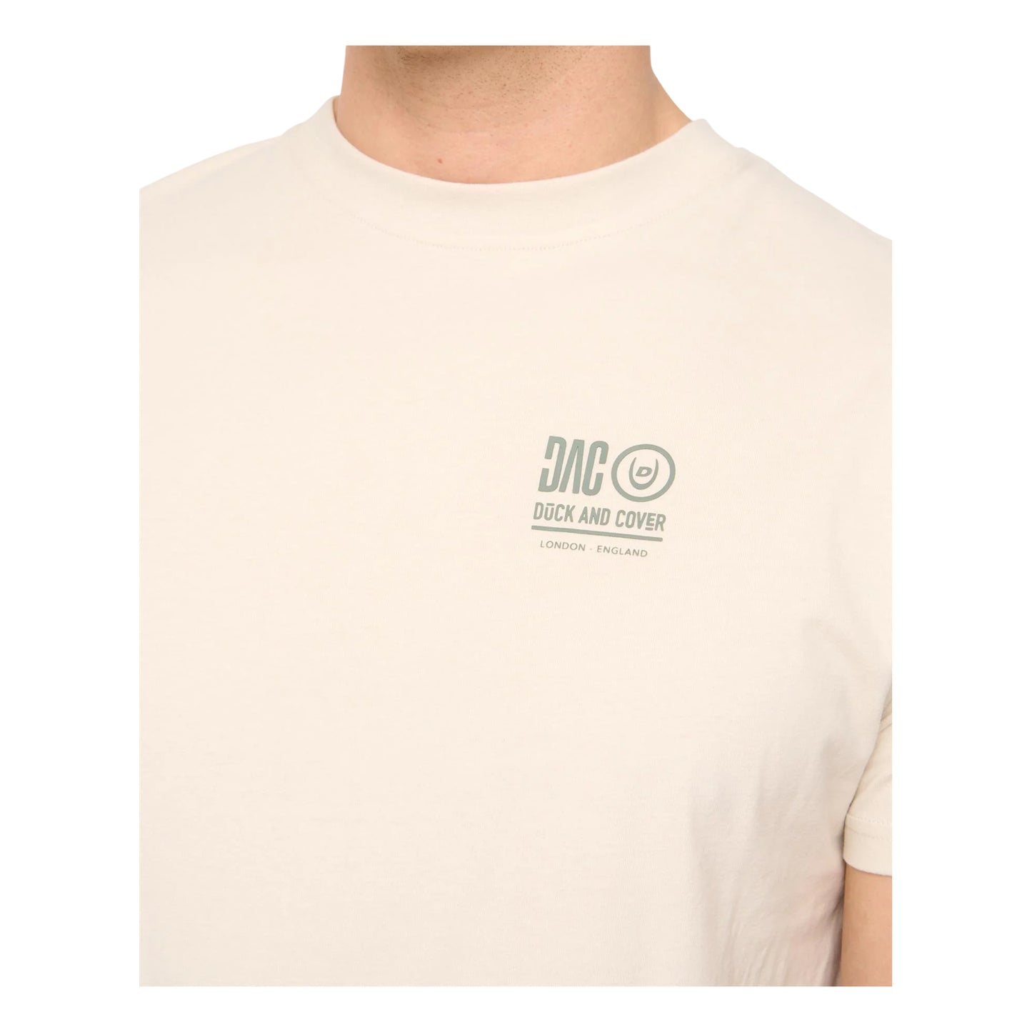 Light Stone - Back - Duck and Cover Mens Lynnfold T-Shirt