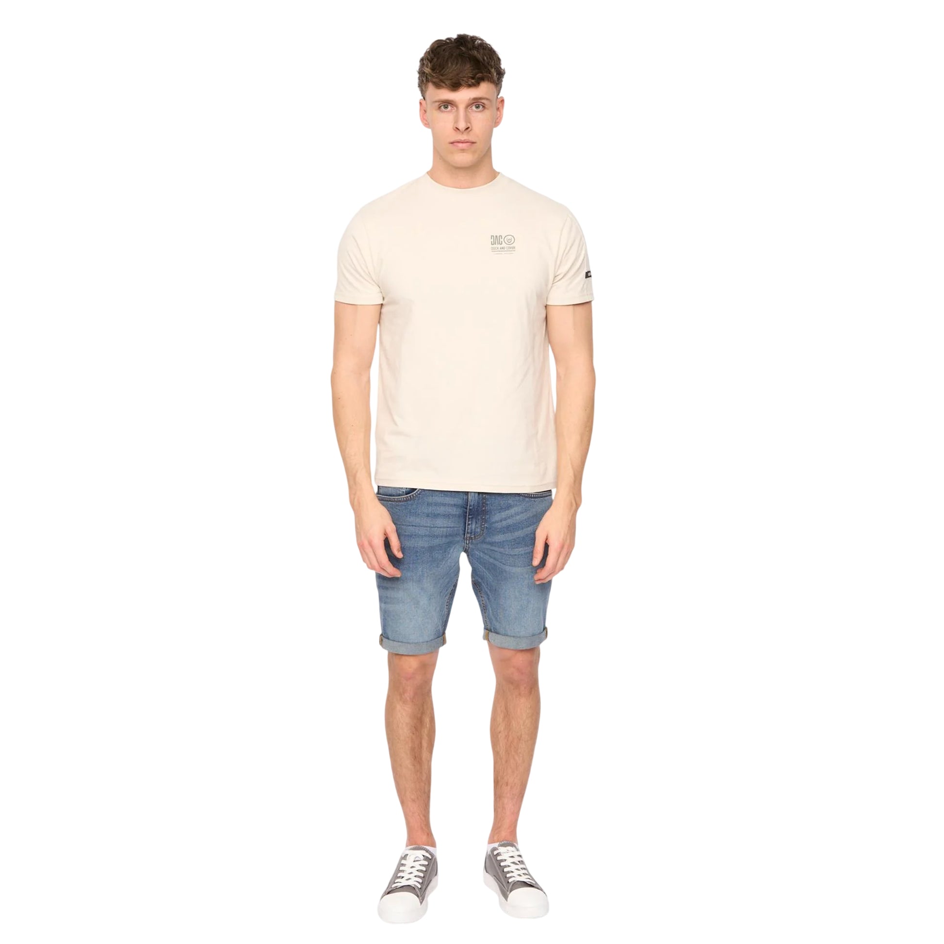 Light Stone - Side - Duck and Cover Mens Lynnfold T-Shirt