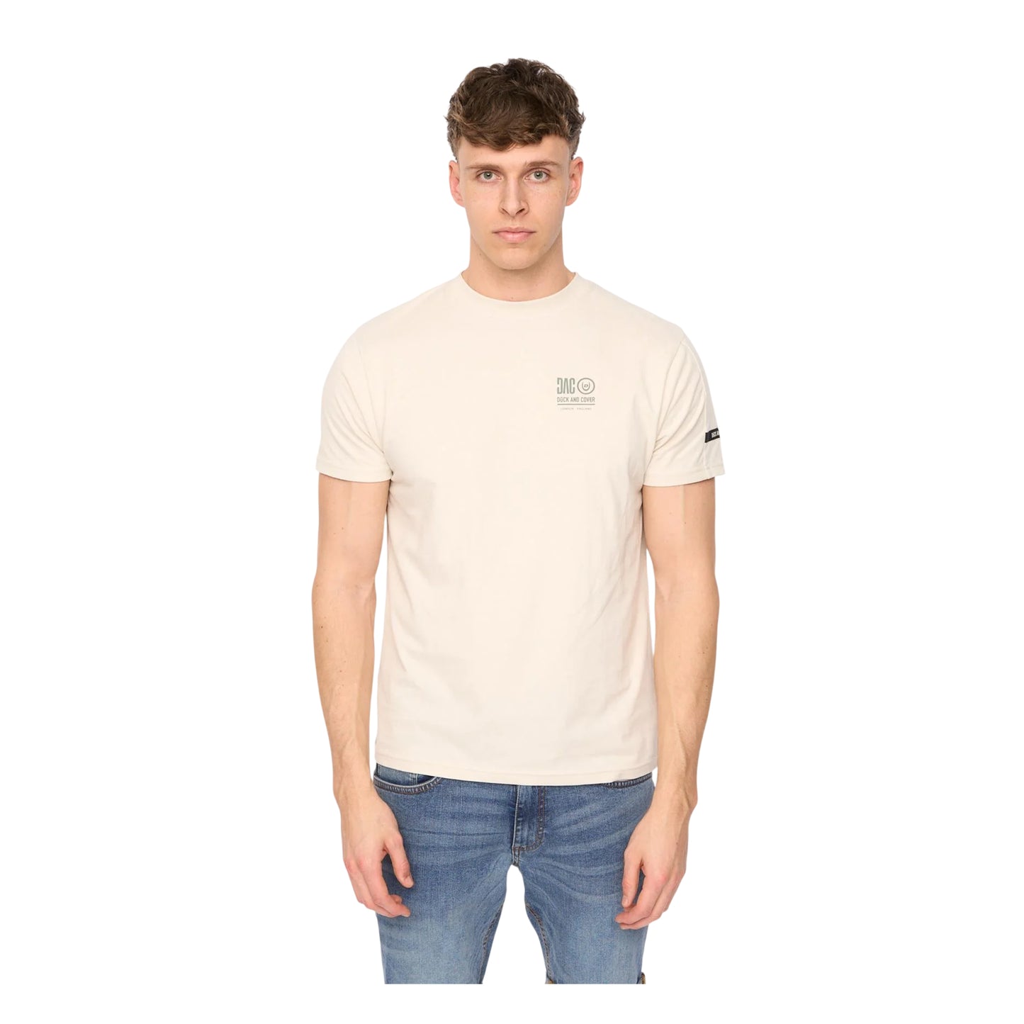 Light Stone - Front - Duck and Cover Mens Lynnfold T-Shirt