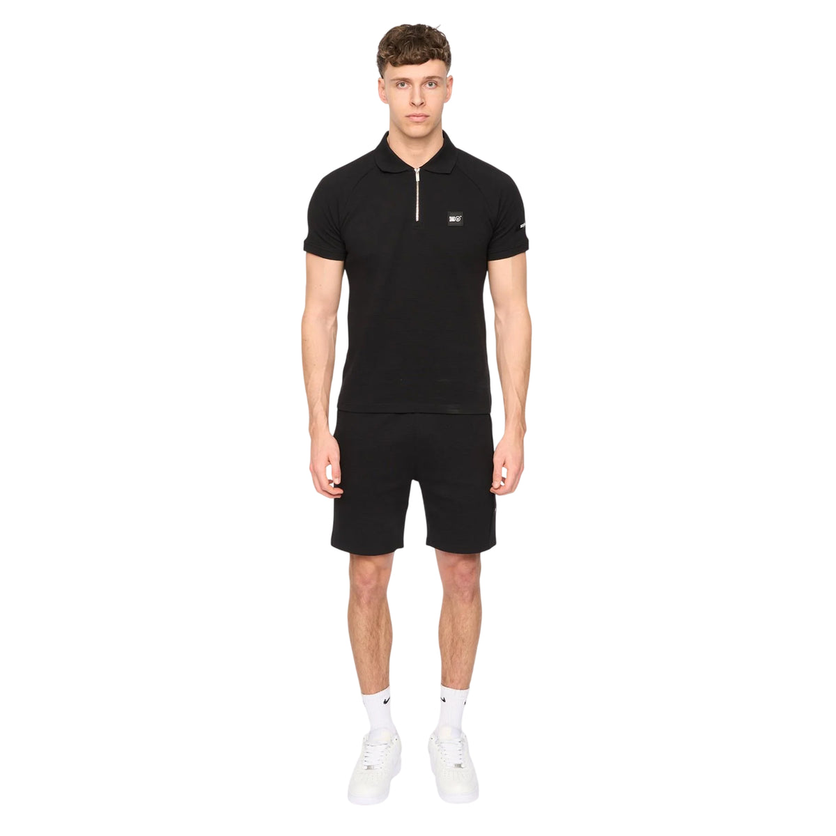 Black - Side - Duck and Cover Mens Topfield Cotton Shorts