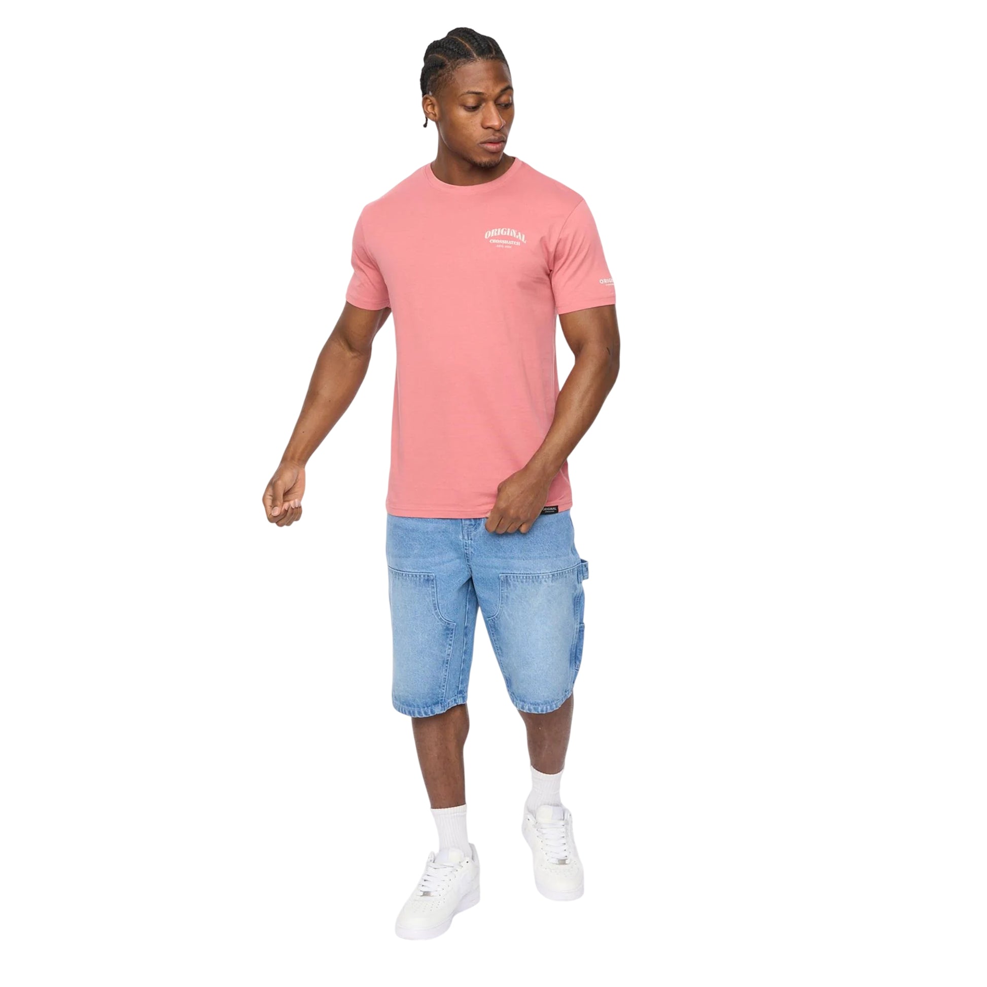 Pink - Side - Crosshatch Mens Labstock T-Shirt