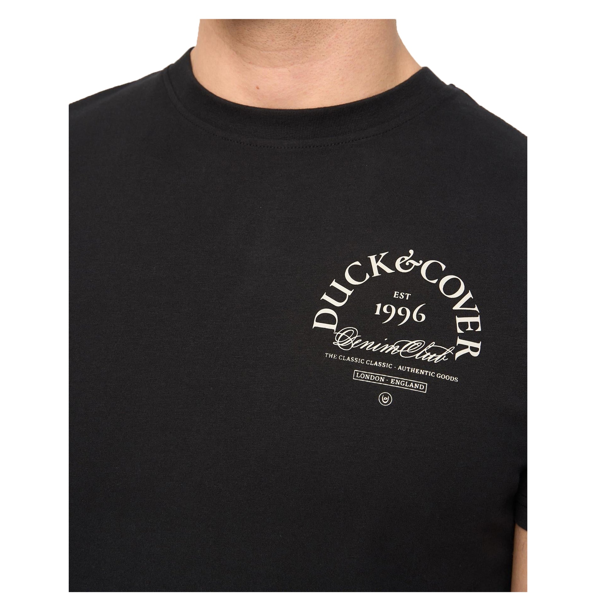 Black - Back - Duck and Cover Mens Sudbury T-Shirt