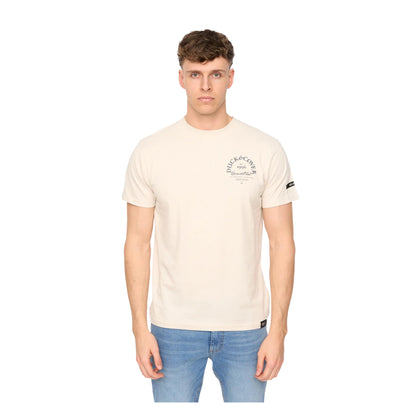 Light Stone - Front - Duck and Cover Mens Sudbury T-Shirt